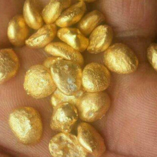 Gold pellets beads